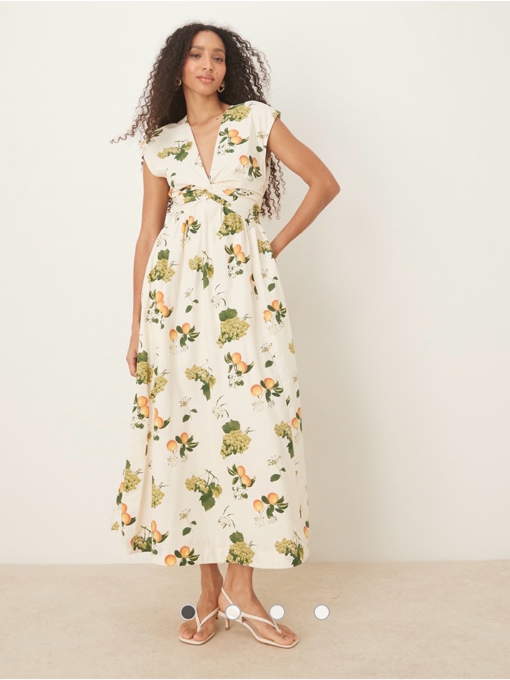 🍊🍃 NWT! Abercrombie & Fitch Floral & Citrus Maxi Dress - XL Tall
